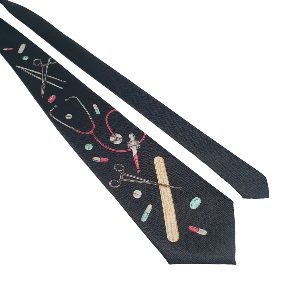 Keystone Hand Made Mens Medical Themed Necktie 100 Percent Polyester Made in Kor